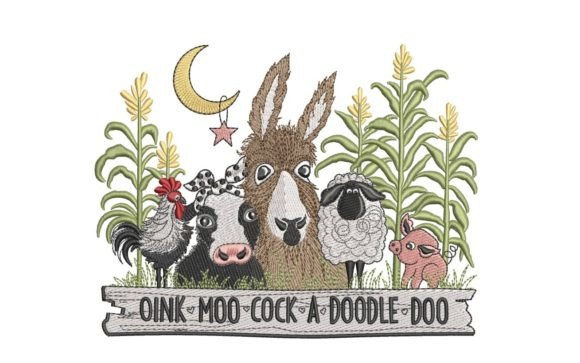 Barnyard Gang Embroidery Design