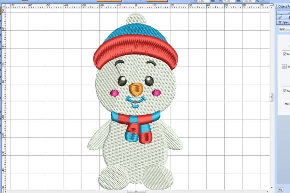 Beautiful Snowman Embroidery Design