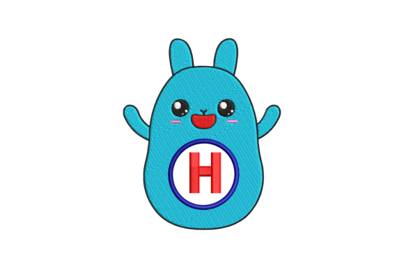 Cute Rabbit Letter H