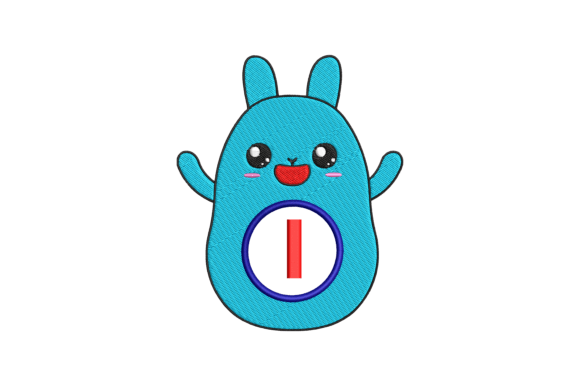 Cute Rabbit Letter I
