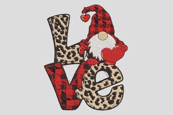 Gnome Heart Embroidery Design