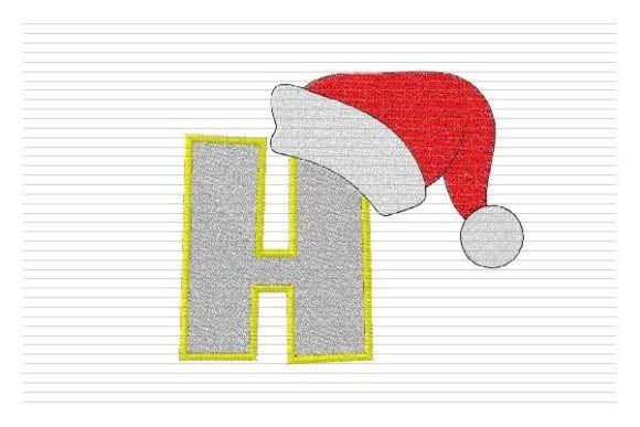 H Letter Christmas Alphabet Santa Hat