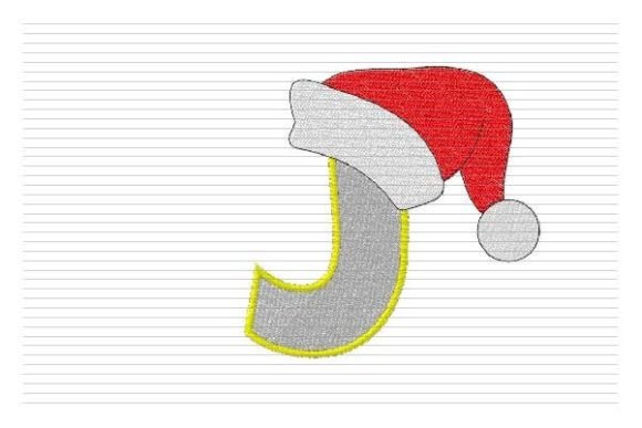 J Letter Christmas Alphabet Santa Hat
