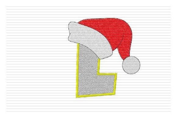 L Letter Christmas Alphabet Santa Hat