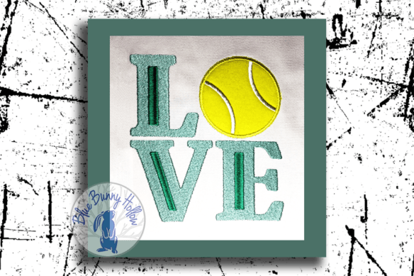 Love Tennis Embroidery Design