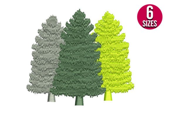 Pine Trees Embroidery Design