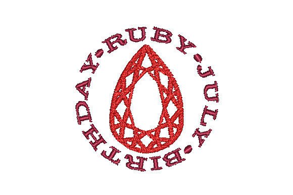 Ruby Faceted Pear July Birthday
