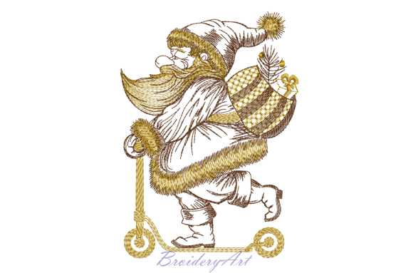 Santa Delivery Embroidery Design