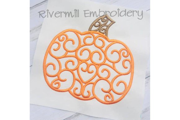 Swirl Pumpkin Embroidery Design