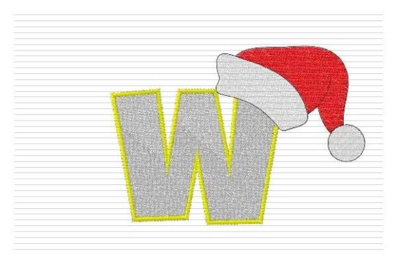 W Letter Christmas Alphabet Santa Hat